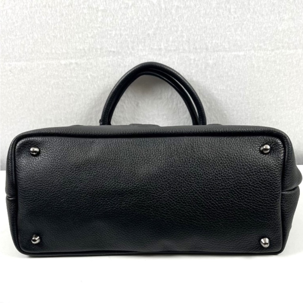 Genuine Leather 3D Black Embossed Skull Tote Bag - Picture 4 of 7